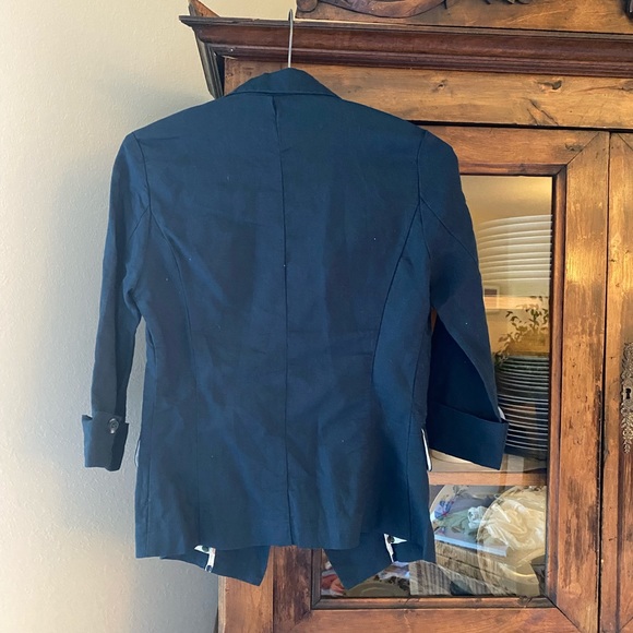 Love Tree Navy Blue Linen Blazer - Picture 5 of 6